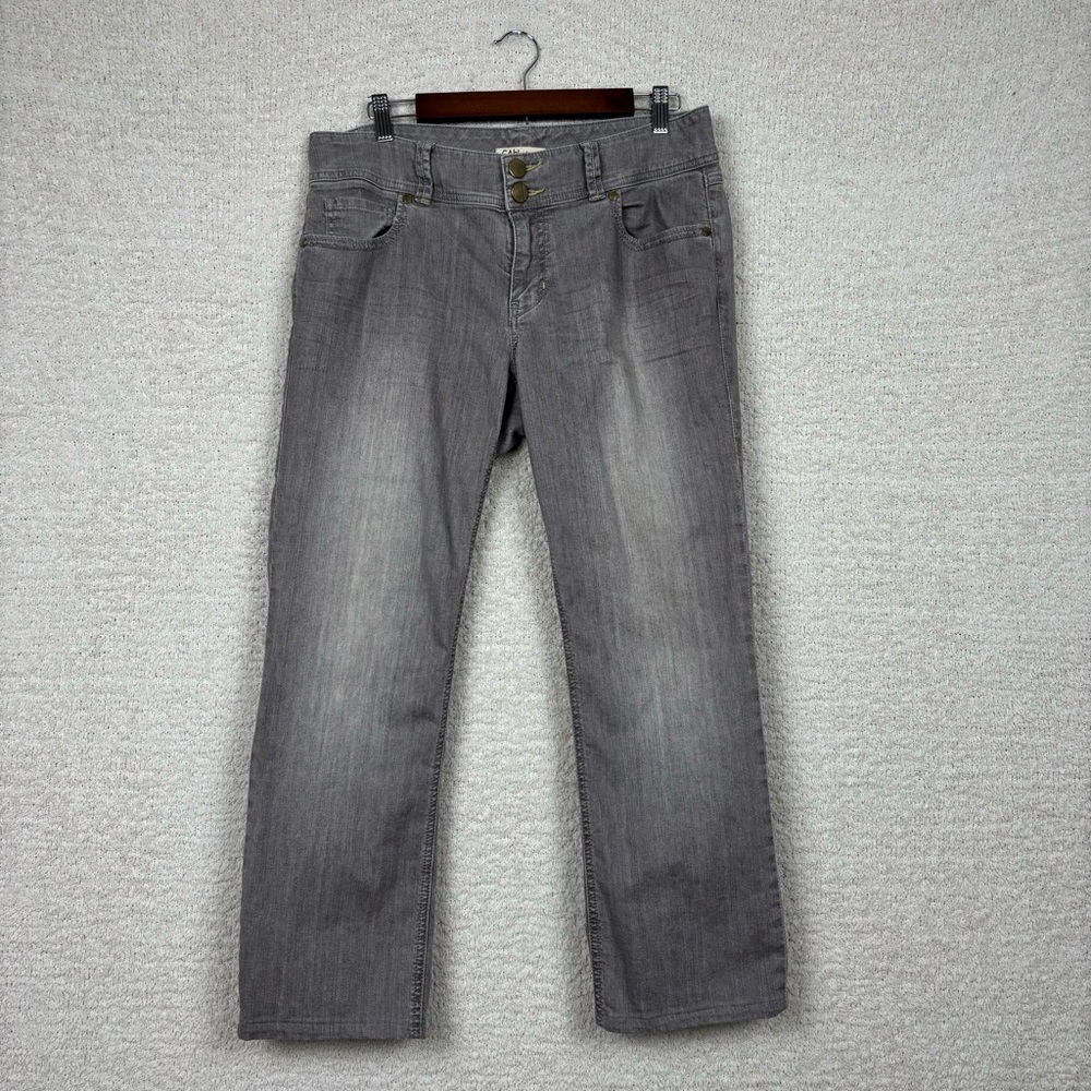 Cabi Jeans Womens 12 Gray Lou Lou Slim Straight Zip Fly 5 Pocket Cotton Blend